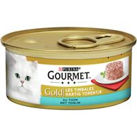 gourmet Gold Hartig Torentje Tonijn kattenvoer 1 tray (24 blikken)