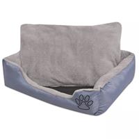 vidaXL Hundebett mit gepolstertem Kissen  Grau