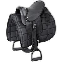 vidaXL Pony-Sattel-Set 10"  Schwarz