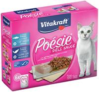 Vitakraft Katzenfutter Poesie DeliSauce, Multipack Fisch - 6 Beutel