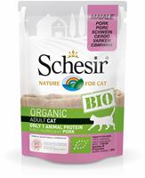 schesir Kat Biologisch Adult - Varken - 16 x 85 g maaltijdzakjes