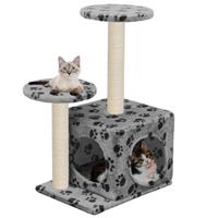 VidaXL Kattenkrabpaal met sisal krabpalen 60 cm pootafdrukken grijs