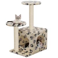 VidaXL Kattenkrabpaal met sisal krabpalen 60 cm pootafdrukken beige