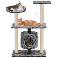 VidaXL Kattenkrabpaal met sisal krabpalen 95 cm pootafdrukken grijs