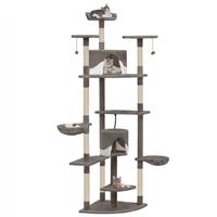 VidaXL Kattenkrabpaal met sisal krabpalen 203 cm grijs en wit