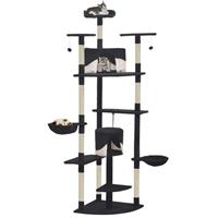 vidaXL Katzen-Kratzbaum mit Sisal-Kratzsäulen 203 cm Schwarz und Weiß Mehrfarbig