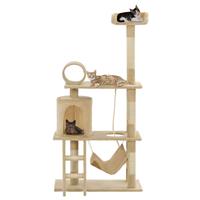 vidaXL Katzen-Kratzbaum Sisal 140 cm  Beige