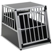 vidaXL Hundetransportbox mit Einzeltür 65 x 91 x 69,5 cm Silber