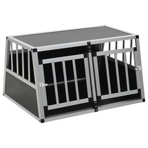 vidaXL Hundetransportbox mit Doppeltür 89 x 69 x 50 cm Silber