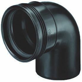 Wavin Bocht PP 88&deg; Zwart 75mm - Weerbestendige Polypropyleen Afvoer - Eenvoudige Montage