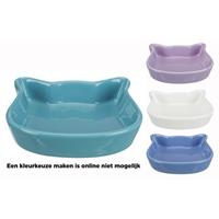 TRIXIE Keramiek Voerbak Kattenhoofd - 250 ml, Ø 12 cm