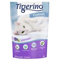3x5L Lavendel Tigerino Crystals Kattenbakvulling Silicaat