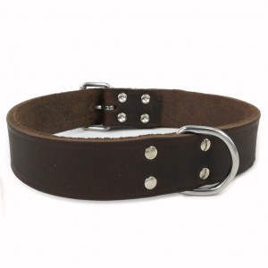 Brekz Leren Halsband Bruin 60 cm x 30 mm