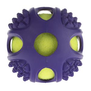 Zooplus Exclusive Hondenspeeltje Rubber-Tennisbal 2in1 1 stuk Ø10cm