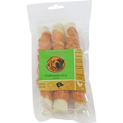 Natuurlijke snack zak a 3 gedraaide stick met kip 17 cm - Gebr de boon