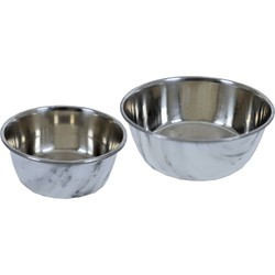 Boon RVS eetbak deco marmer voor hond en kat 950 ml