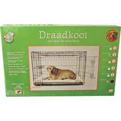 Draadkooi met deur en schuifdeur nr. 2 zwart 76x48x54 cm - Gebr de boon