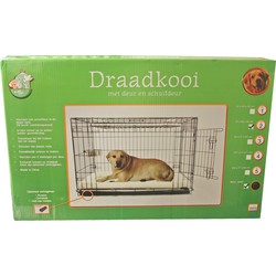 Gebr. de Boon Draadkooi met deur en schuifdeur nr. 2 zwart 76x48x54 cm