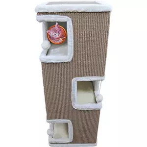 De Boon Klimtoren Sisal 4-Gaats | 37x37x100cm Taupe/Crème