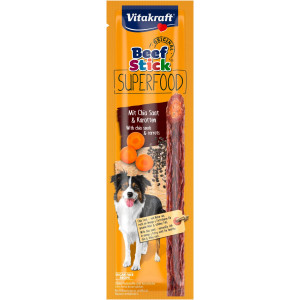 Vitakraft Beefstick Superfood Karotte mit Chiasamen Hundesnack (25 g) 5 Packungen