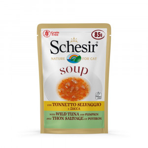 schesir Pouch Cat Soup - Kattenvoer - Tonijn Pompoen 85 g