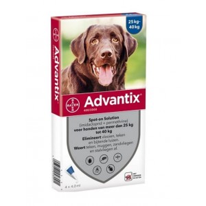 Advantix 400/2000 für Hunde von 25 bis 40 kg 4 pipetten