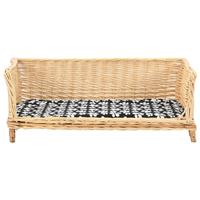 VidaXL Hondenmand met kussen 90x54x35 cm natuurlijk wilgen