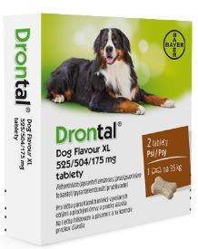 Drontal Large Dog / XL 525/504/175 mg Entwurmungsmittel 6 Tabletten