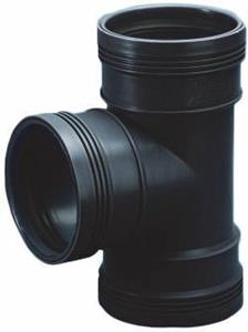 Wavin T-Stuk 88&deg; Zwart 90mm - Duurzaam PP Copolymeer, Weer- & Hittebestendig, Eenvoudig te Installeren