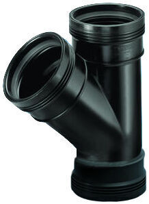 wavin T-Stuk 45&deg; 3 x Manchet Zwart 90mm