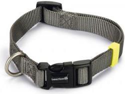 Beeztees Uni - Halsband Hond - Donkergrijs - 35-50 cm x 20 mm