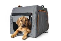 HUNTER Hunde-Transportbox Alu faltbar grau-orange, Gr. M, Maße: ca. 76 x 50,5 x 48 cm