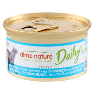 Almo Nature Daily Mousse met Tonijn & Kabeljauw 85 gr Per 24