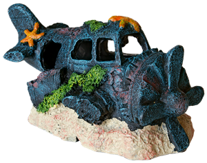 Superfish Deco Led Vliegtuig - Handgeschilderde Aquarium Decoratie met LED Verlichting