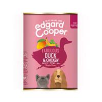 6x Edgard&Cooper Blik Vers Vlees Puppy Hondenvoer Eend - Kip 400 gr