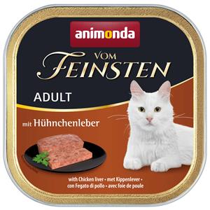 32x100g Adult Kippenlever Animonda Vom Feinsten Kattenvoer Nat