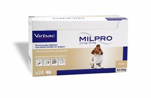 Virbac Milpro Kleine honden en puppies 24 Tabletten