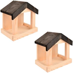 Merkloos 2x Vogelhuisjes/muurvoederhuisjes 23.2 cm -