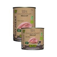 12x BF Petfood Biofood Organic Hond en Kat 100% Kip 200 gr