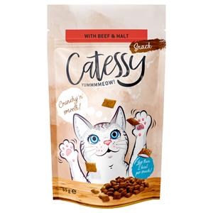 Catessy Knabbel-Snacks 65 g - Anti-haarbal met Rundvlees en Mout