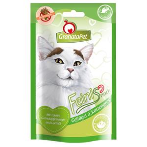 Granatapet Feinis Kattensnacks - Voordeelpakket: Gevogelte & Kattengras (3 x 50 g)