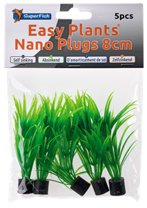 Superfish Easy Plants Nano Plug Set - 5x Kunstplanten 8cm, Aquarium Decoratie, Natuurlijke Uitstraling