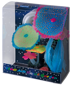 Superfish Fluo Air Coral Garden Blauw - Levendige Aquariumdecoratie met Bubbels Effect