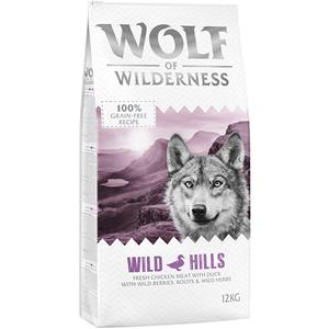 2x12kg Wild Hills met Eend Wolf of Wilderness Hondenvoer