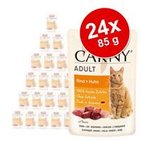 12x85g Maaltijdzakjes Rund + Parelhoen Animonda Carny Kattenvoer