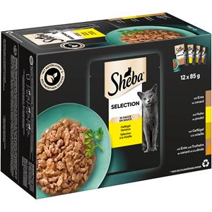 Sheba 48 x 85 g  Selection in Sauce Kattenvoer - Gevogelte variatie