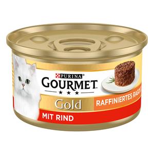 12 x 85 g Gourmet Rund  Gold geraffineerde ragout  kattenvoer