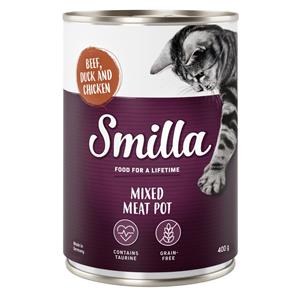 Smilla Voordeelpakket  Multivleespotje Kattenvoer 24 x 400 g - Rund, Eend en Kip