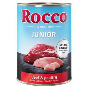 Rocco Voordeelpakket  Junior 24 x 400 g -  Rund + Calcium