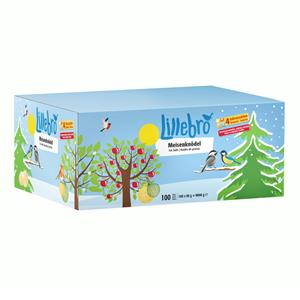 100 stuks à 90g Winter-Mezenbolletjes (zonder net) in doos Lillebro Vogelvoer
